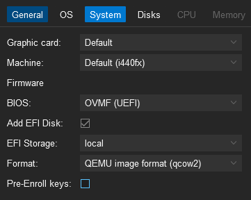 Proxmox system