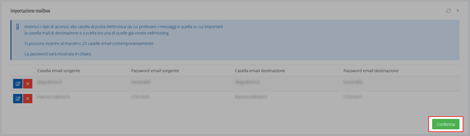 Completamento Migrazione email