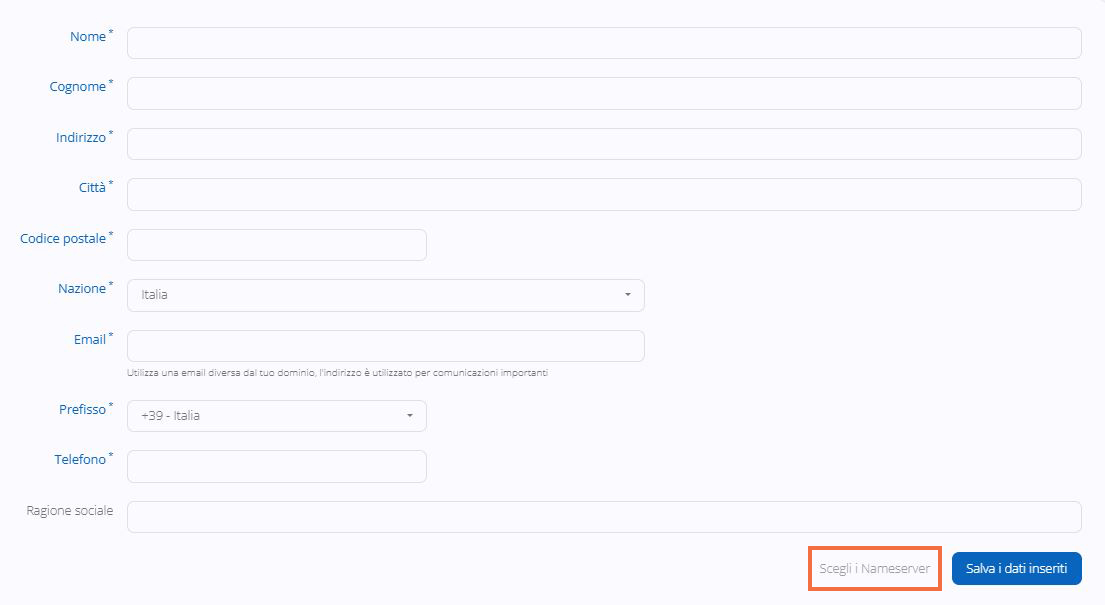 Trasferimento nameserver step1