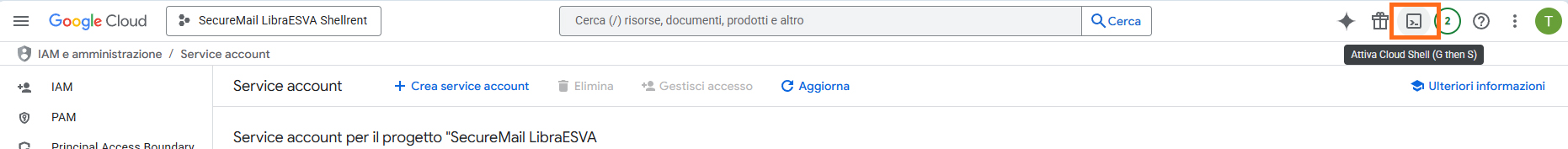 Google Cloud - Attiva Cloud Shell