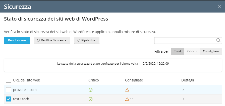 Miglioramento della sicurezza con WP Toolkit