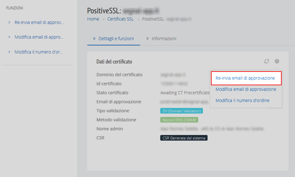 reinvia email approvazione