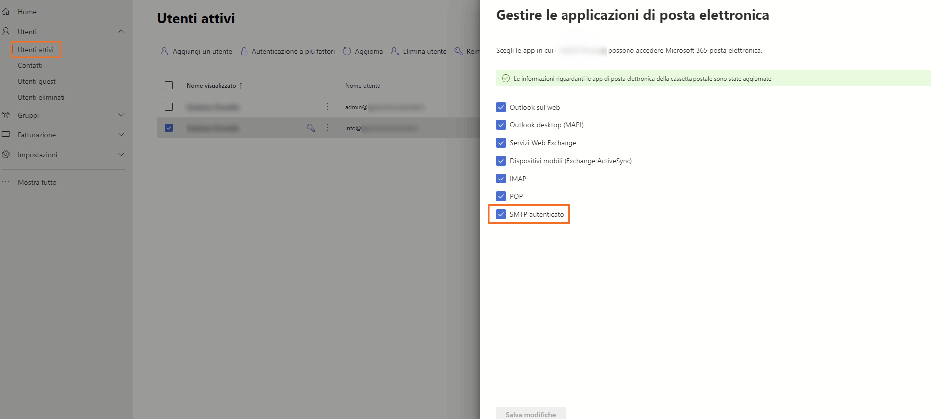 SMTP per singola utenza
