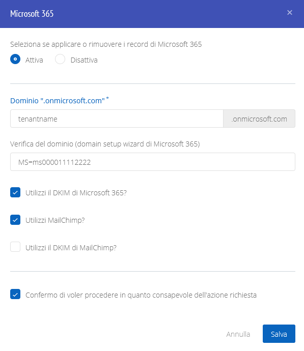 Applicare i record DNS di Microsoft 365 - Guide e supporto | Shellrent