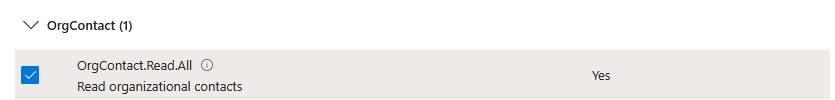 LibraESVA 365 - azure app registration - 11 Microsoft Azure - OrgContact.Read.All