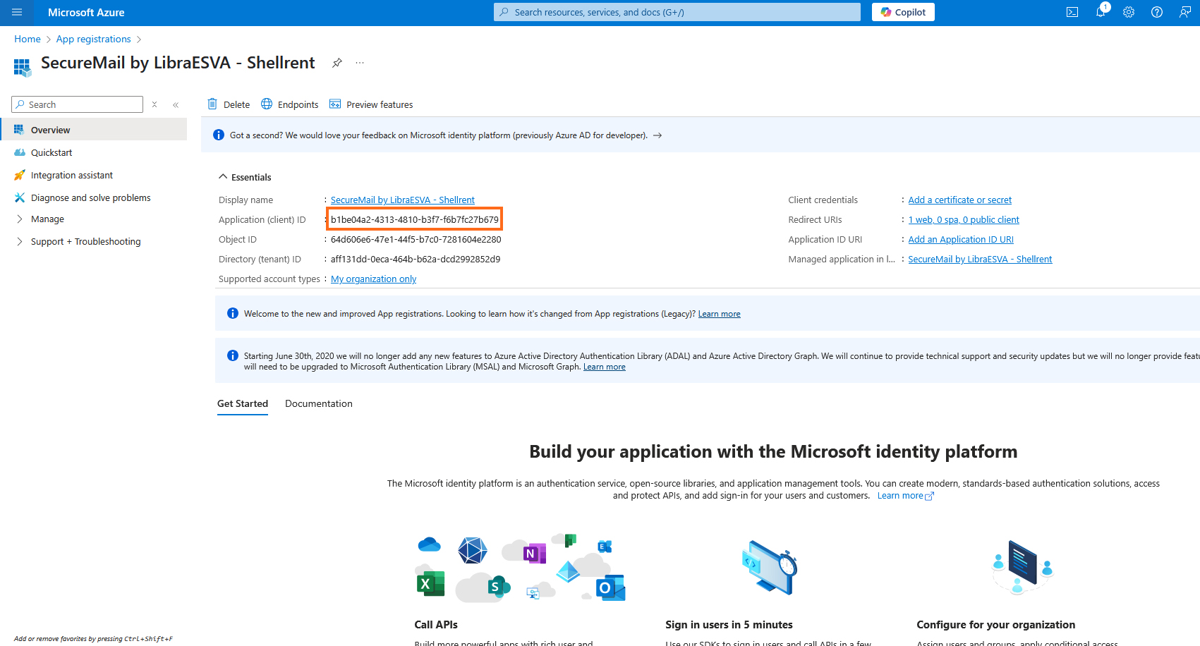 LibraESVA 365 - azure app registration - 4b