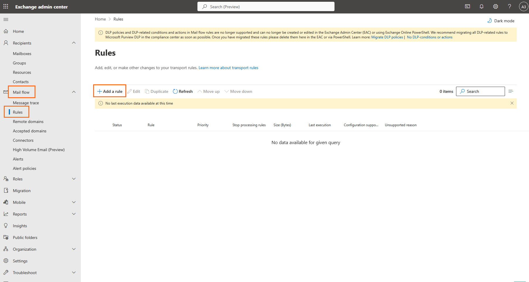 LibraESVA 365 - exchange admin spam check - 1 Exchange - Add a rule