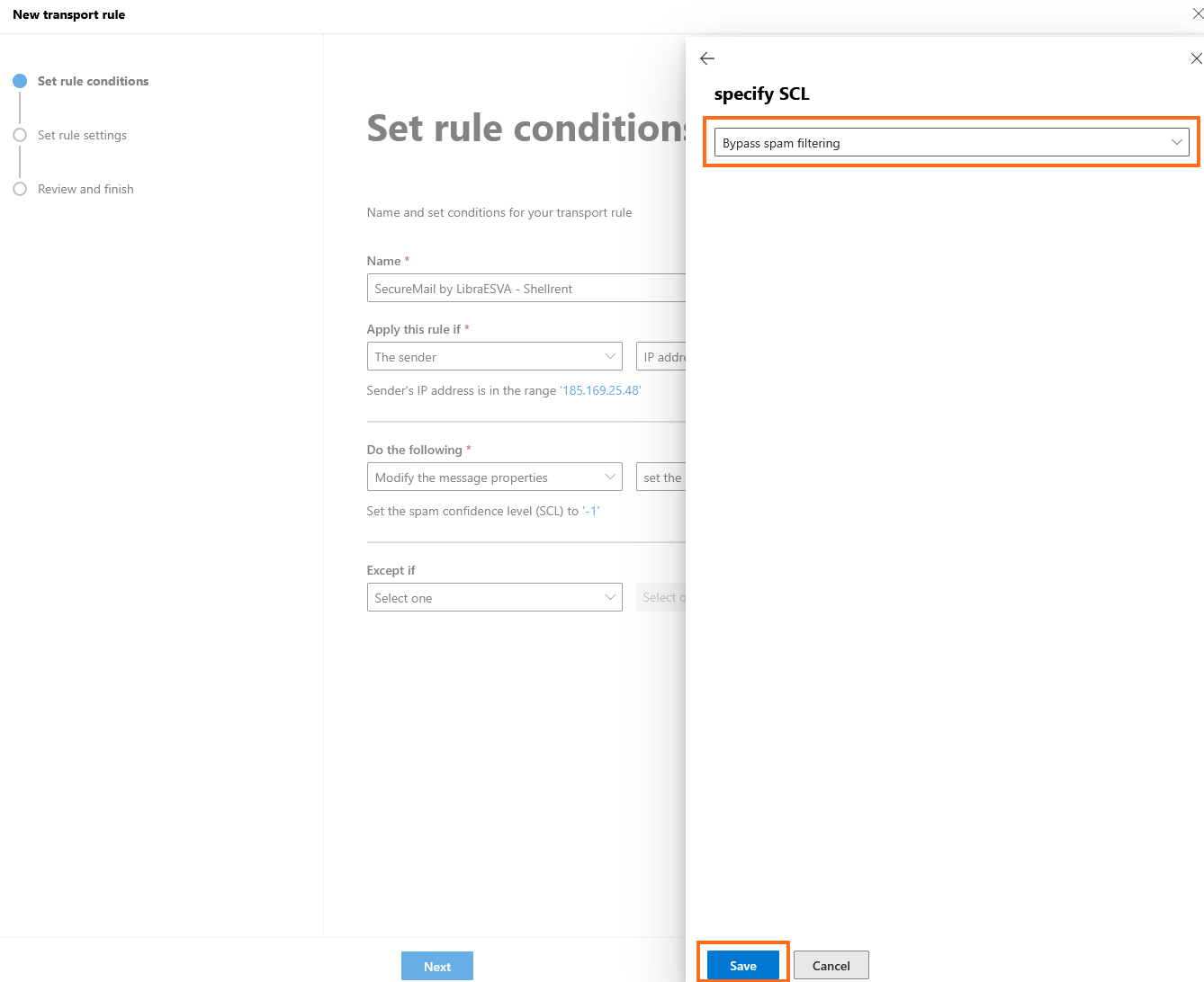 LibraESVA 365 - exchange admin spam check - 4 Exchange - Bypass spam filtering