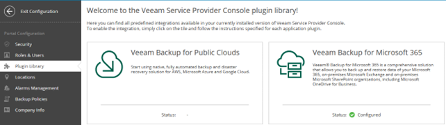 Plugin Library e Veeam Backup for Microsoft 365