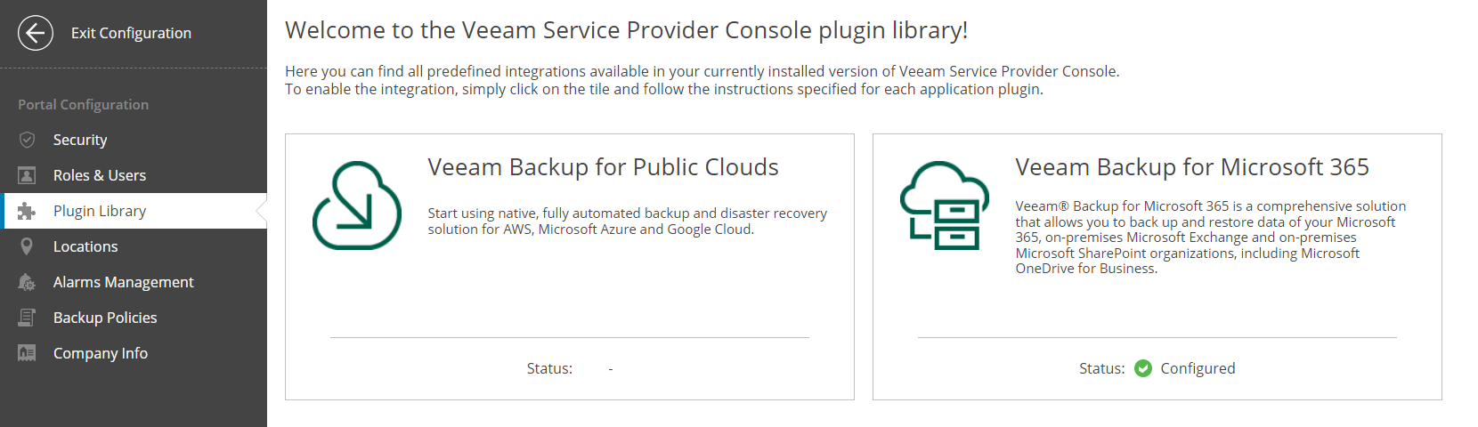 Plugin library Veeam per Microsoft 365