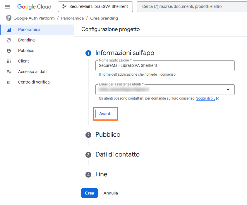 Google Cloud - Configurazione Progetto