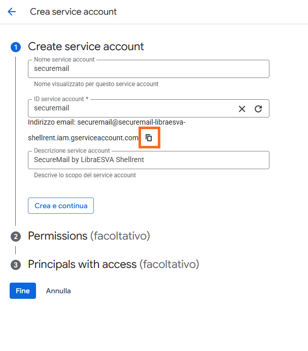 Google Cloud - Create service account