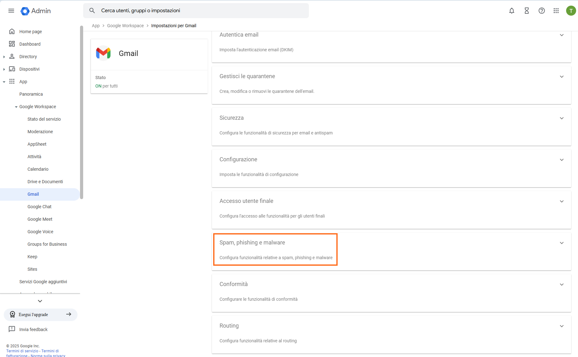 Google Cloud - Spam, phishing e malware