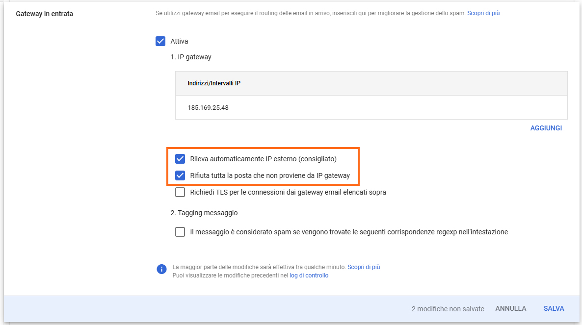Google Cloud - Rileva e Rifuta