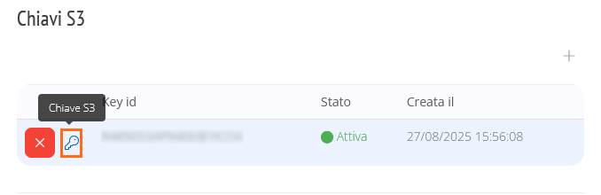utente iam chiavi S3 object storage
